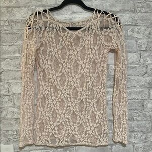 Free People Fitted Blouse with Cut Out Details